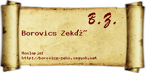 Borovics Zekő névjegykártya